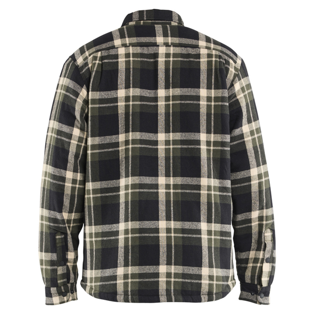 FLANELLSKJORTA 4704 1168 PILE- FODRAD SKOGSGRÖN/SVART XS